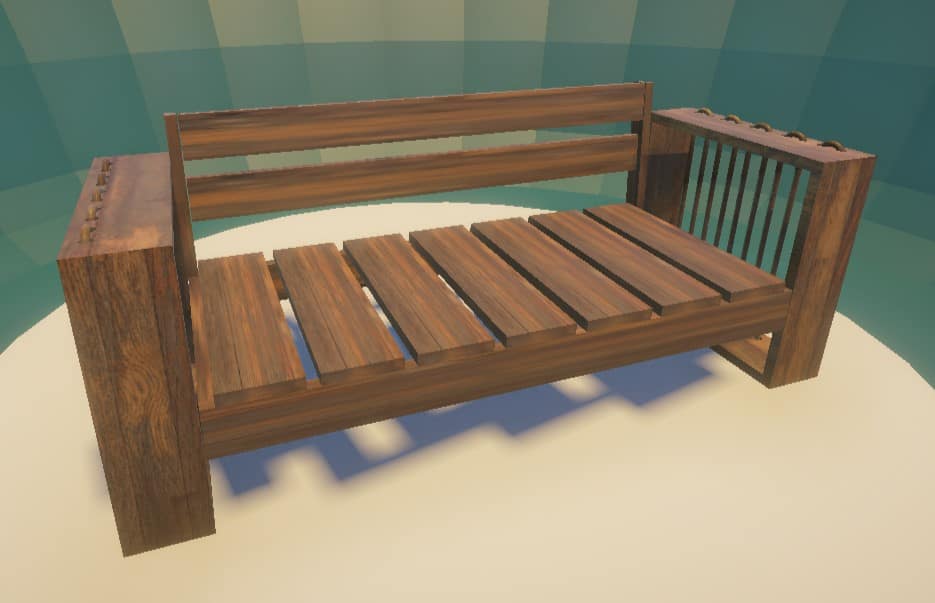 Wooden Bench 3D Design